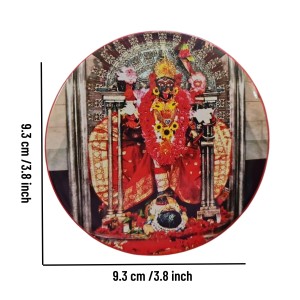 Stainless Steel Round Maa Kali Fridge Magnet | Devotional & Decorative Refrigerator Magnet for Home & Office | Pack of 1