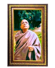 Bhaktivedanta Swami Prabhupada Digital Golden Balck Color Photo Frame | Hindu Religious Wall Decor | 18x24 Inches - Inspirational Wall Art for Office, Home Decor - Ideal Spiritual Gift (F16771)