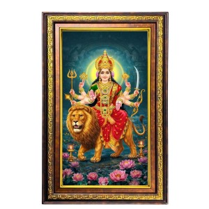 Durga Matha Digital Golden Balck Color Photo Frame | Hindu Religious Wall Decor | 10x16 Inches - Inspirational Wall Art for Office, Home Decor - Ideal Spiritual Gift (F16711) Durga Matha Digital Golden Balck Color Photo Frame | Hindu Religious Wall Decor | 10x16 Inches - Inspirational Wall Art for Office, Home Decor - Ideal Spiritual Gift (F16711)