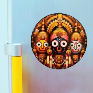 Stainless Steel Round Jagannath Balabhadra Subhadra Fridge Magnet | Devotional & Decorative Refrigerator Magnet for Home & Office | Pack of 4 (4) Stainless Steel Round Jagannath Balabhadra Subhadra Fridge Magnet | Devotional & Decorative Refrigerator Magnet for Home & Office | Pack of 4 (4)