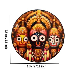 Stainless Steel Round Jagannath Balabhadra Subhadra Fridge Magnet | Devotional & Decorative Refrigerator Magnet for Home & Office | Pack of 4 (4) Stainless Steel Round Jagannath Balabhadra Subhadra Fridge Magnet | Devotional & Decorative Refrigerator Magnet for Home & Office | Pack of 4 (4)