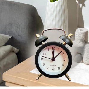 Small Twin-Bell Analog Alarm Clock for Bedroom | Loud Vintage Alarm, Battery Operated Mini Table Clock for Kids & Adults | Portable Classic Bedside Clock (1 Pc) (3.8 inch/2inch) Black Small Twin-Bell Analog Alarm Clock for Bedroom | Loud Vintage Alarm, Battery Operated Mini Table Clock for Kids & Adults | Portable Classic Bedside Clock (1 Pc) (3.8 inch/2inch) Black
