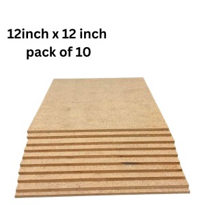 MDF Board Sheet 3 mm for Arts & Crafts | Premium MDF Wood Sheets for Painting, Resin Art, Mandala, Pyrography & Decoupage | 12 x 12 Inch | Pack of 10 (12x12) MDF Board Sheet 3 mm for Arts & Crafts | Premium MDF Wood Sheets for Painting, Resin Art, Mandala, Pyrography & Decoupage | 12 x 12 Inch | Pack of 10 (12x12)