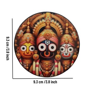 Stainless Steel Round Jagannath Balabhadra Subhadra Fridge Magnet | Devotional & Decorative Refrigerator Magnet for Home & Office | Pack of 1 Stainless Steel Round Jagannath Balabhadra Subhadra Fridge Magnet | Devotional & Decorative Refrigerator Magnet for Home & Office | Pack of 1