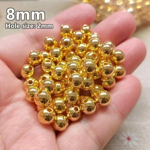 HiTechMart Gold-Plated Round Spacer Beads – Small Plastic Craft Beads for Jewelry Making, DIY Bracelets, Necklaces & Decorations (Bulk Pack) (100) HiTechMart Gold-Plated Round Spacer Beads – Small Plastic Craft Beads for Jewelry Making, DIY Bracelets, Necklaces & Decorations (Bulk Pack) (100)
