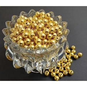 HiTechMart Gold-Plated Round Spacer Beads – Small Plastic Craft Beads for Jewelry Making, DIY Bracelets, Necklaces & Decorations (Bulk Pack) (100) HiTechMart Gold-Plated Round Spacer Beads – Small Plastic Craft Beads for Jewelry Making, DIY Bracelets, Necklaces & Decorations (Bulk Pack) (100)