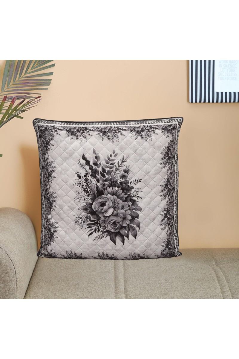 Home Beautiful Grey Polyester Cushion Cover