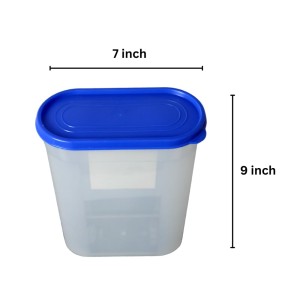 Airtight Kitchen Storage Container, 600ml Capacity, Blue Lid (Set of 2) (7 X 9) Airtight Kitchen Storage Container, 600ml Capacity, Blue Lid (Set of 2) (7 X 9)