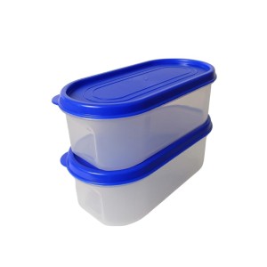 Airtight Kitchen Storage Container, 600ml Capacity, Blue Lid (Set of 2) (7 X 2.5) Airtight Kitchen Storage Container, 600ml Capacity, Blue Lid (Set of 2) (7 X 2.5)