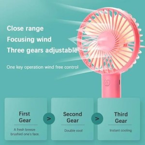 Mini Hand Fan – Portable USB Rechargeable Personal Fan, 3 Speeds, Quiet Operation, Handheld or Desk Use, Ideal for Travel, Office, Outdoor, and Summer Activities (Pink) Mini Hand Fan – Portable USB Rechargeable Personal Fan, 3 Speeds, Quiet Operation, Handheld or Desk Use, Ideal for Travel, Office, Outdoor, and Summer Activities (Pink)