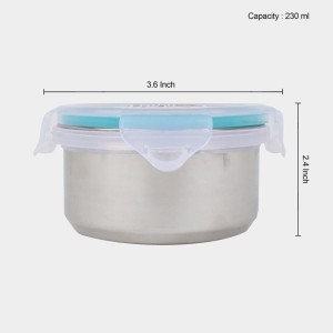 230 ml Stainless Steel Container, 3.6 X 2.4 inch (Pack of 1) 230 ml Stainless Steel Container, 3.6 X 2.4 inch (Pack of 1)