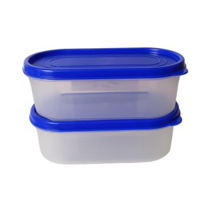 Airtight Kitchen Storage Container, 600ml Capacity, Blue Lid (Set of 2) (7 X 2.5) Airtight Kitchen Storage Container, 600ml Capacity, Blue Lid (Set of 2) (7 X 2.5)