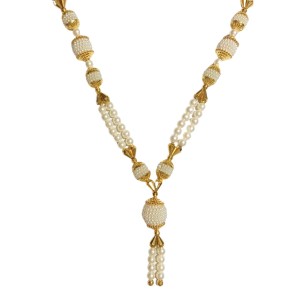 Handmade Golden & White Color Moti Mala/Garland | 15 inch Decorative Haar for God Idol, Temple & Home Décor Handmade Golden & White Color Moti Mala/Garland | 15 inch Decorative Haar for God Idol, Temple & Home Décor