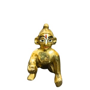 Brass Laddu Gopal Idol Crawling Baby Krishna Murti | Bal Gopal Statue for Home Temple, Puja & Decor Pooja Mandir Brass Laddu Gopal Idol Crawling Baby Krishna Murti | Bal Gopal Statue for Home Temple, Puja & Decor Pooja Mandir