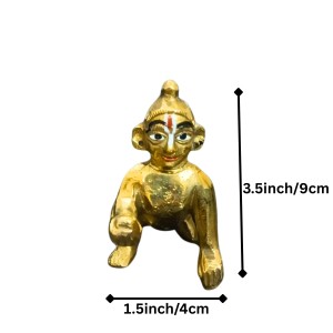 Brass Laddu Gopal Idol Crawling Baby Krishna Murti | Bal Gopal Statue for Home Temple, Puja & Decor Pooja Mandir Brass Laddu Gopal Idol Crawling Baby Krishna Murti | Bal Gopal Statue for Home Temple, Puja & Decor Pooja Mandir