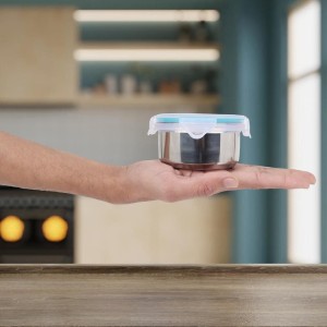230 ml Stainless Steel Container, 3.6 X 2.4 inch (Pack of 1) 230 ml Stainless Steel Container, 3.6 X 2.4 inch (Pack of 1)