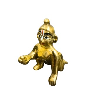 Brass Laddu Gopal Idol Crawling Baby Krishna Murti | Bal Gopal Statue for Home Temple, Puja & Decor Pooja Mandir Brass Laddu Gopal Idol Crawling Baby Krishna Murti | Bal Gopal Statue for Home Temple, Puja & Decor Pooja Mandir
