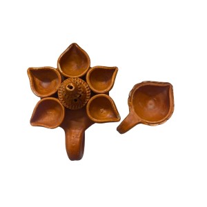 Handcrafted Pancha Pradeep with Diya Combo – Traditional Indian Terracotta 5-Headed Oil Lamp for Diwali, Pooja, and Home Decoration. Handcrafted Pancha Pradeep with Diya Combo – Traditional Indian Terracotta 5-Headed Oil Lamp for Diwali, Pooja, and Home Decoration.