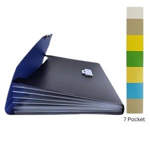 Hitech Sales Expanding File Folder A4 Size 7 Pocket with Buckle Closure Blue and Black Expanding Document Organizer for documents Buckle Storage Multi-Pocket (Blue & Black) Hitech Sales Expanding File Folder A4 Size 7 Pocket with Buckle Closure Blue and Black Expanding Document Organizer for documents Buckle Storage Multi-Pocket (Blue & Black)