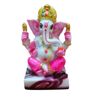 Hi Tech Sales Handcrafted Siddhi Ganesh Idol for Home Decor, Gifting Diwali, Birthday, Festivals (5 x 3 Inches) (Pink)
