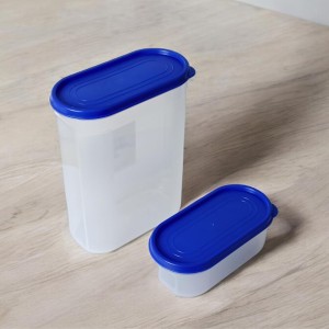 Airtight Kitchen Storage Container, 600ml Capacity, Blue Lid (Set of 2) (7 X 9) Airtight Kitchen Storage Container, 600ml Capacity, Blue Lid (Set of 2) (7 X 9)