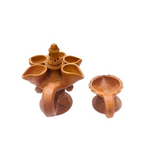 Handcrafted Pancha Pradeep with Diya Combo – Traditional Indian Terracotta 5-Headed Oil Lamp for Diwali, Pooja, and Home Decoration. Handcrafted Pancha Pradeep with Diya Combo – Traditional Indian Terracotta 5-Headed Oil Lamp for Diwali, Pooja, and Home Decoration.