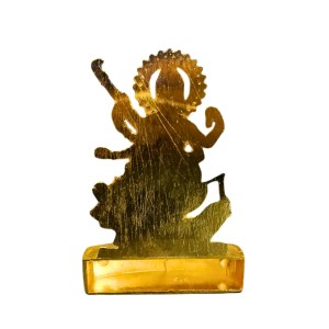 Antique Gold Metal Statue Maa Saraswati Showpiece for Home & Office | Hindu Goddess Decorative Murti for Puja & Mandir Office Table Showpiece.