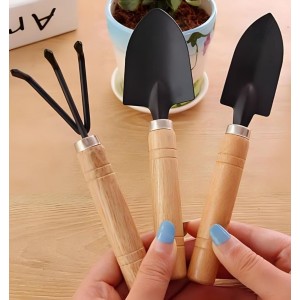 Premium 3 Pcs Gardening Tool Set, Hand Tool Kit for Home Gardening, Small Sized Hand Cultivator, Small Trowel & Garden Fork, Perfectly Sized for for Home & Outdoor Gardening, Flower Pot and Lawn Premium 3 Pcs Gardening Tool Set, Hand Tool Kit for Home Gardening, Small Sized Hand Cultivator, Small Trowel & Garden Fork, Perfectly Sized for for Home & Outdoor Gardening, Flower Pot and Lawn