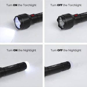 HiTechMart 24 Energy Rechargeable Led Torch with Dual Mode Night Lamp/Torch 8 hrs Flood Lamp Emergency Light (Black) HiTechMart 24 Energy Rechargeable Led Torch with Dual Mode Night Lamp/Torch 8 hrs Flood Lamp Emergency Light (Black)