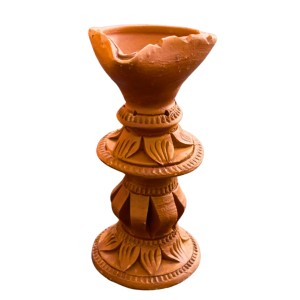 Handmade Terracotta Diya with Stand – Traditional Clay Oil Lamp for Festivals, Pooja & Home Decor Handmade Terracotta Diya with Stand – Traditional Clay Oil Lamp for Festivals, Pooja & Home Decor
