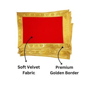 Velvet Pooja Cloth | Bhakti Lehar, Plain Altar Cloth for God Idols, Home Mandir, Temple and Pooja Ghar (8X6) Velvet Pooja Cloth | Bhakti Lehar, Plain Altar Cloth for God Idols, Home Mandir, Temple and Pooja Ghar (8X6)