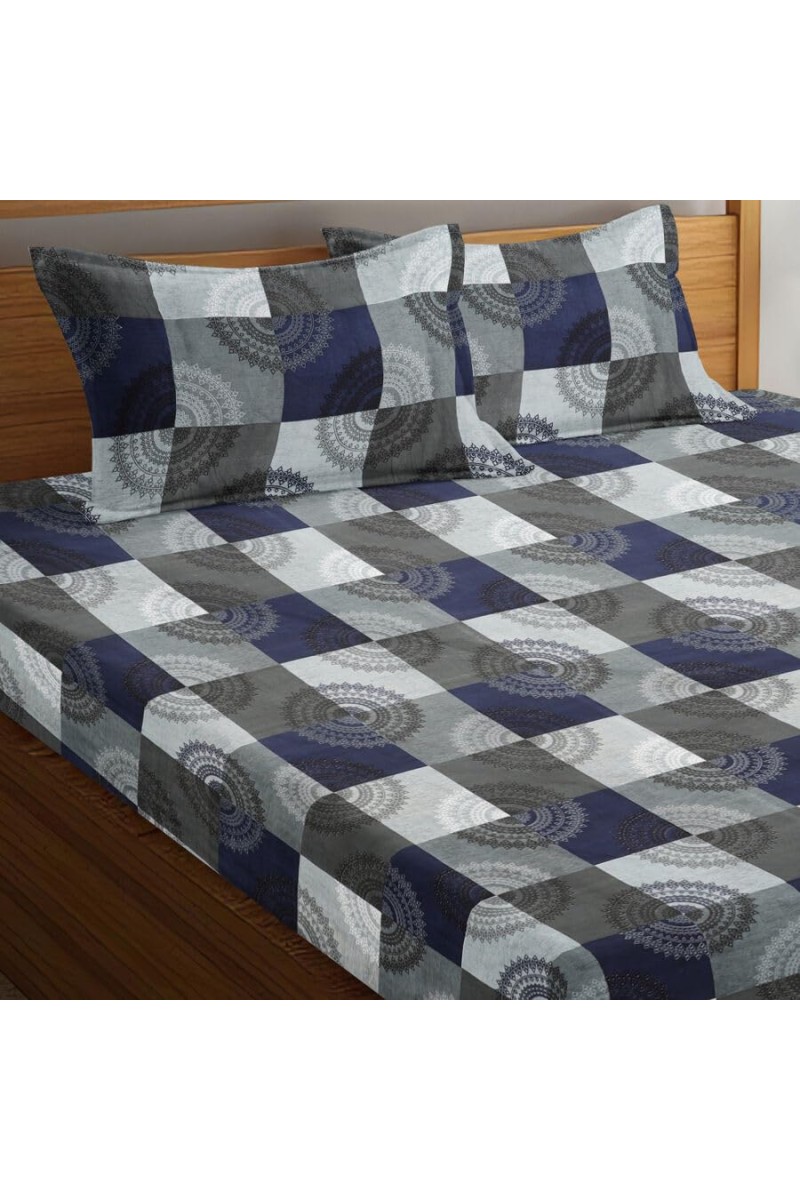 Hitech Sales Blue Microfiber Double Bedsheet | Soft, Durable & Fade-Resistant | Ideal for Double Bed | Easy Care & Washable