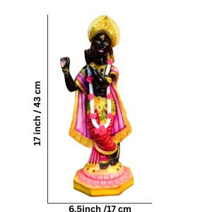 Black Lord Krishna Statue Playing Flute with Golden Crown – Hindu God Murti Idol for Home Mandir, Pooja Room, Temple Decor & Spiritual Gift Item Black Lord Krishna Statue Playing Flute with Golden Crown – Hindu God Murti Idol for Home Mandir, Pooja Room, Temple Decor & Spiritual Gift Item