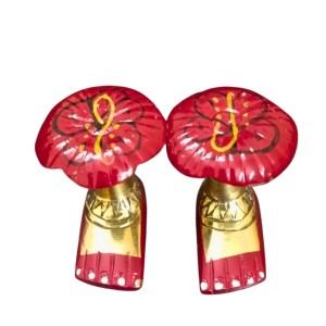 Traditional Brass Charan Paduka Set with Plate | Auspicious Puja Item for Mandir, Worship & Religious Rituals Home Temple, Puja & Spiritual Decor
