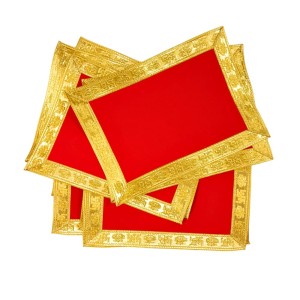 Velvet Pooja Cloth | Bhakti Lehar, Plain Altar Cloth for God Idols, Home Mandir, Temple and Pooja Ghar (8X6) Velvet Pooja Cloth | Bhakti Lehar, Plain Altar Cloth for God Idols, Home Mandir, Temple and Pooja Ghar (8X6)