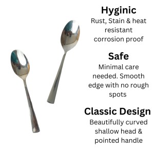 Hitech Sales Stainless Steel Set of 6,18 cm Long,Spoons for Home & Kitchen,Dinning Tableware Gift for House Warming,6 Pieces Spoons Silver Imperial Design Hitech Sales Stainless Steel Set of 6,18 cm Long,Spoons for Home & Kitchen,Dinning Tableware Gift for House Warming,6 Pieces Spoons Silver Imperial Design