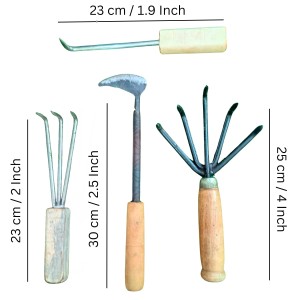 HI TECH Sales Garden Hand Tools Set – 4-Piece Gardening Kit with Wooden Handles – Weeder, Cultivator, Fork & Hook – Ideal for Weeding, Digging, Loosening Soil & Planting HI TECH Sales Garden Hand Tools Set – 4-Piece Gardening Kit with Wooden Handles – Weeder, Cultivator, Fork & Hook – Ideal for Weeding, Digging, Loosening Soil & Planting