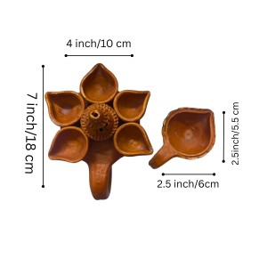 Handcrafted Pancha Pradeep with Diya Combo – Traditional Indian Terracotta 5-Headed Oil Lamp for Diwali, Pooja, and Home Decoration. Handcrafted Pancha Pradeep with Diya Combo – Traditional Indian Terracotta 5-Headed Oil Lamp for Diwali, Pooja, and Home Decoration.