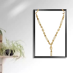 Handmade Golden & White Color Moti Mala/Garland | 15 inch Decorative Haar for God Idol, Temple & Home Décor Handmade Golden & White Color Moti Mala/Garland | 15 inch Decorative Haar for God Idol, Temple & Home Décor