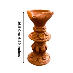 Handmade Terracotta Diya with Stand – Traditional Clay Oil Lamp for Festivals, Pooja & Home Decor Handmade Terracotta Diya with Stand – Traditional Clay Oil Lamp for Festivals, Pooja & Home Decor