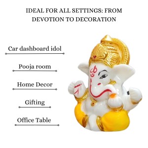 HiTechMart Lord Ganesha Mini Idol for Home, Office, Cardashboard – Divine Hindu God Ganpati Murti for Puja, Decor & Gifting – Vastu & Spiritual Blessings HiTechMart Lord Ganesha Mini Idol for Home, Office, Cardashboard – Divine Hindu God Ganpati Murti for Puja, Decor & Gifting – Vastu & Spiritual Blessings