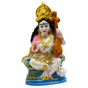 Hi Tech Sales Goddess Maa Saraswati Idol, Saraswati Vidya-Devi Murti/Statue/Figurine/Showpiece for Religious Pooja Gift Item, Temple/Pooja, Decoration, Home, Study Room(4inch) Hi Tech Sales Goddess Maa Saraswati Idol, Saraswati Vidya-Devi Murti/Statue/Figurine/Showpiece for Religious Pooja Gift Item, Temple/Pooja, Decoration, Home, Study Room(4inch)
