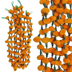Hitech Sales 10 Woolen Artificial Long Marigold Fluffy Flower Garland Strings for Home Decoration, Pooja Mandir Decor Genda Phool for Wedding and Festivals, Diwali (40 inch) (Orange) Hitech Sales 10 Woolen Artificial Long Marigold Fluffy Flower Garland Strings for Home Decoration, Pooja Mandir Decor Genda Phool for Wedding and Festivals, Diwali (40 inch) (Orange)