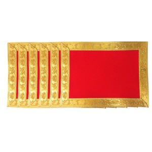 Velvet Pooja Aasan Cloth with Golden Border | Plain Chowki Mat for Puja Table, Home Mandir & Temple | Pack of 6 (6 x 8) Velvet Pooja Aasan Cloth with Golden Border | Plain Chowki Mat for Puja Table, Home Mandir & Temple | Pack of 6 (6 x 8)
