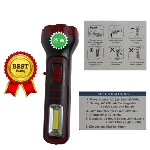 Hitech Rechargeable Torch Light || LV-621 || Powerful 25W Laser + 20W COB || 12 Hours of Continuous Lighting Hitech Rechargeable Torch Light || LV-621 || Powerful 25W Laser + 20W COB || 12 Hours of Continuous Lighting