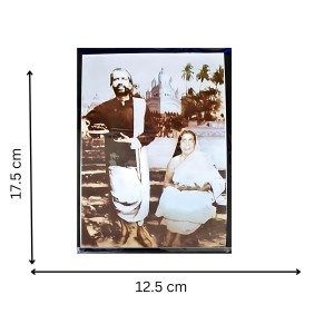 HITECH Sales SRI RAMKRISHNA SARADHA MA 7X5 Wood Laminated Photo with Wall/Back Support Mount Religious Photo Frame Versatile Décor for Wall, Table, Ideal for Gifts, Puja, and Living Room Ambiance