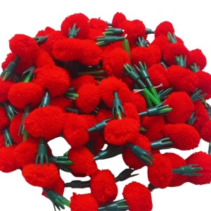 Hitech Sales 10 Woolen Artificial Long Marigold Fluffy Flower Garland Strings for Home Decoration, Pooja Mandir Decor Genda Phool for Wedding and Festivals, Diwali (40 inch) (Red) Hitech Sales 10 Woolen Artificial Long Marigold Fluffy Flower Garland Strings for Home Decoration, Pooja Mandir Decor Genda Phool for Wedding and Festivals, Diwali (40 inch) (Red)