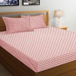 Hitech Sales Pink Polycotton Double Bedsheet | Soft, Durable & Fade-Resistant | Ideal for Double Bed | Easy Care & Washable