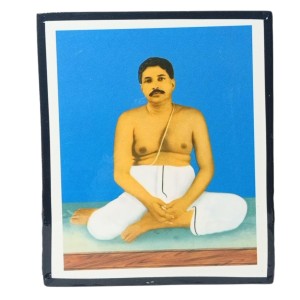 Anukul Thakur Wooden Laminated Photo Frame with Stand | Spiritual Religious Decor | Compact Size for Home & Office