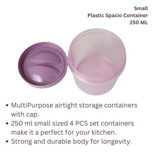 Airtight Plastic Container with Lid 250 ml (Set of 4) Plain | Multipurpose Storage & Grocery Containers. (Pink) Airtight Plastic Container with Lid 250 ml (Set of 4) Plain | Multipurpose Storage & Grocery Containers. (Pink)